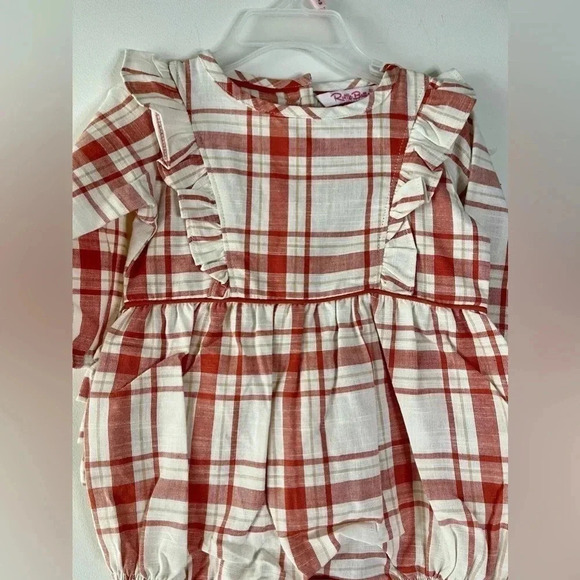 Ruffle Butts Plaid Waterfall Bubble Romper - Picture 3 of 5